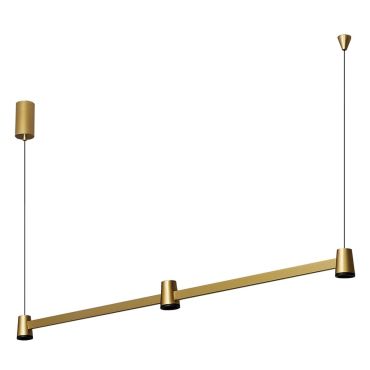 VK Lighting Iris - hanglamp - 103,9 x 165 cm - 3x 5W dimbare LED incl. - goud en zwart