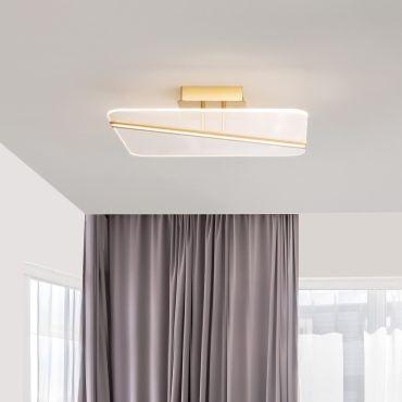 Nova Luce Jertuna - plafondverlichting - 50 x 50 x 11,5 cm - 33W LED incl. - goud