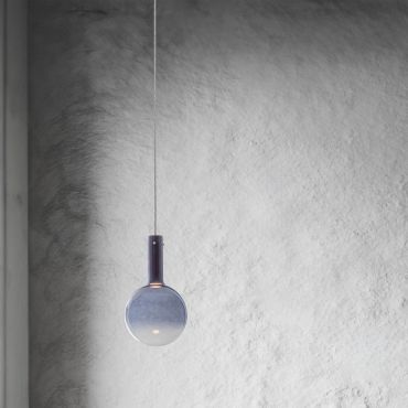 Nova Luce Nostos - hanglamp - Ø 25 x 170 cm - 6W dimbare LED incl. - blauw en goud