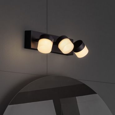Nova Luce Teko - wandlamp - 38,5 x 7,5 x 11,5 cm - 17W LED incl. - IP44 - zandzwart