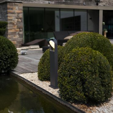 Lutec Fele - tuinpaal - 7,5 x 20 x 70 cm - 13,5W LED incl. - IP54 - donkergrijs