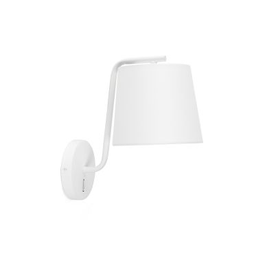 Faro Berni - wandverlichting met schakelaar - 20 x 29 x 32 cm - mat wit