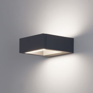 Nova Luce Lugo - buiten wandlamp - 6 x 15 x 16 cm - 10W LED incl. - IP54 - donkergrijs
