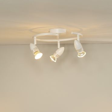 Lucide Caro - opbouwspot - Ø 31 x 13 cm - 3 x 5W LED incl. - wit