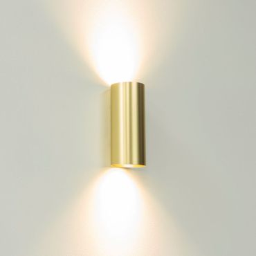 Artdelight Roulo2 - wandverlichting -  Ø 6,5 x 15,4 cm - mat goud