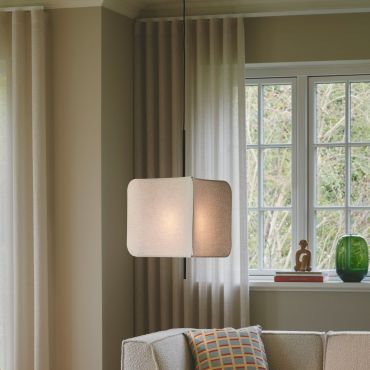 Nordlux Tinto - hanglamp - 50 x 50 x 277,5 cm - zwart en linnen