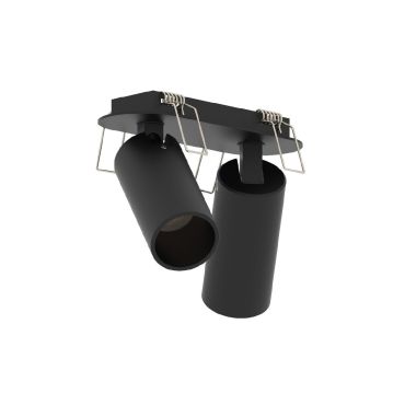 VK Lighting Coko - opbouwspot met inbouwrozet - 12,5 x 4,5 x 7,3 cm - 100 x 35 mm inbouwmaat - 2 x 6W LED incl. - zwart