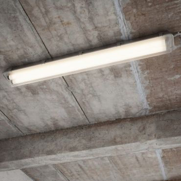 Nordlux Works LED Batten - 65,3 cm - 2 x 10W LED incl. - IP65 - grijs