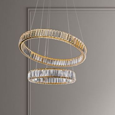 Nova Luce Aurelia - hanglamp - Ø 60 x 150 cm - 46W dimbare LED incl. - goud