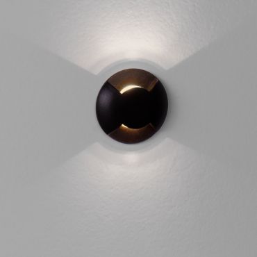 Nova Luce Eris - inbouw wandverlichting - Ø 6 x 5,4 cm - 1W LED incl. - IP67 - zandzwart