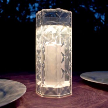 New Garden Jack 20 Lux - oplaadbare tafellamp - Ø 9,4 x 20 cm - 1W LED incl. - IP54 - transparant