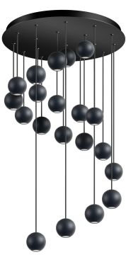 ETH Grace - hanglamp - Ø 4,8 x 400 cm - 80W dimbare LED incl. - zwart