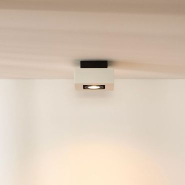 Lucide Xirax 1 - opbouwspot - 14 x 14 x 8,8 cm - 5W dimbare LED incl. - dim to warm - wit