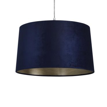 Searchlight Drum Shade - lampenkap - Ø 40 x 25 cm - marineblauw
