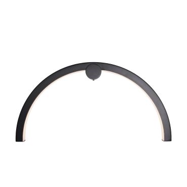 Maxlight Trio Arc - opbouw wandlamp - 60 x 11 x 30 cm - 16W LED incl. - IP44 - zwart