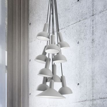 Nova Luce Ferrara - hanglamp - Ø 55 x 180 cm - lichtgrijs