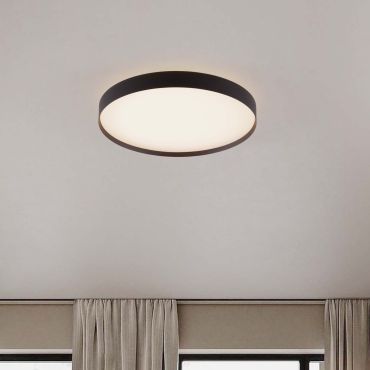 Nova Luce Roi - plafondlamp - Ø 50 x 8,5 cm - 48W dimbare LED incl. - zandzwart