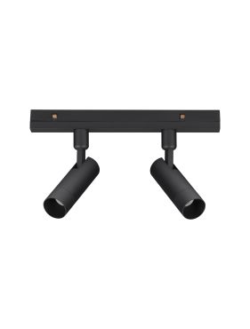 Nova Luce Buxton L - dubbele spot voor magnetisch railsysteem - 24,5 x 3,2 x 15,1 cm - 2 x 10W dimbare LED incl. - zandzwart