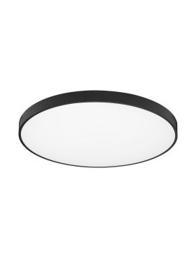 Nova Luce Perfect Profile - plafondlamp op afstandsbediening (incl.) - Ø 80 x 10 cm - 80W dimbare LED incl. - 2700K-6000K - zwart