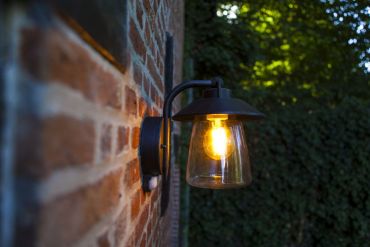 Lutec Cate - buiten wandlamp - 22 x 17 x 22cm - IP44 - zwart/roest