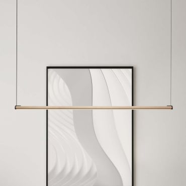 Nova Luce Lios - hanglamp - 123 x 200 x 2,5 cm - 28W dimbare LED incl. - Moca-koffie en mat zwart