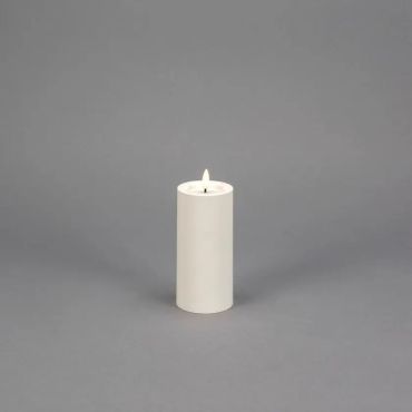 Konstsmide - LED blokkaars op batterijen met flakkervlam - Ø 7 x 15 cm - IP44 - wit