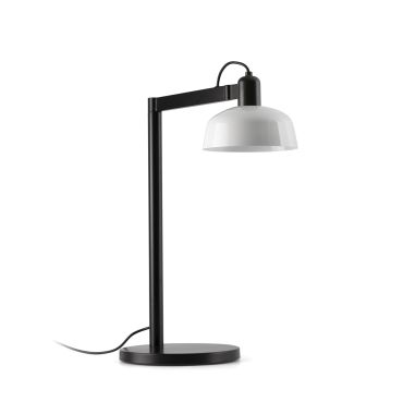 Faro Tatawin - tafellamp - 25 x 45,4 x 57,5 cm - satijnzwart en glanswit