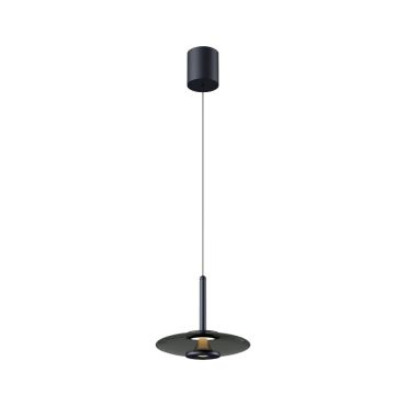 Artdelight Madison - hanglamp - Ø 22 x 200 cm - 11W dimbare LED incl. - zwart en smoke
