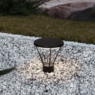 Nova Luce Virtus - sokkellamp - Ø 30 x 33 cm - 16W LED incl. - IP65 - donker antraciet