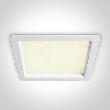 ONE Light UGR19 Office Range - inbouwspot - 225 x 225 mm, 205 x 205 mm inbouwmaat - 30W LED incl. - IP44 - wit