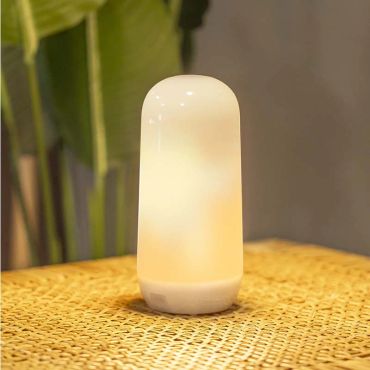 New Garden Candy - draagbare oplaadbare lichtbron met kaars effect en afstandsbediening - Ø9 x 19 cm - 2W dimbare LED incl. - IP54 - zwart