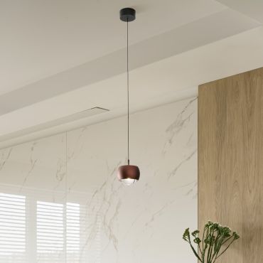 Nova Luce Conga - hanglamp - Ø 9,6 x 140 cm - 13W LED incl. - koffie