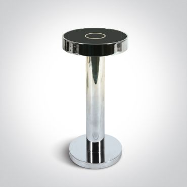 ONE Light Portable Table Light - buiten tafellamp - oplaadbaar via USB-kabel - Ø 9 x 20 cm - 2,5W dimbare LED incl. - IP65 - chroom
