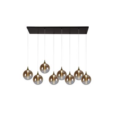 Searchlight Alchemy - hanglamp - 107 x 150 cm - 29W dimbare LED incl. - zwart, goud en amber