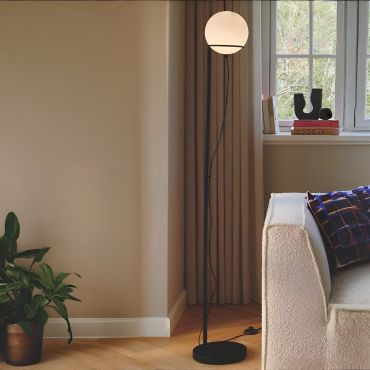 Nordlux Wilson - vloerlamp - Ø 25 x 159 cm - zwart met wit
