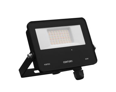 Century Italia Porteo CCT - verstraler met sensor - 14,4 x 16,2 x 3,6 cm - 30W LED incl. - instelbare lichtkleur - IP65 - zwart