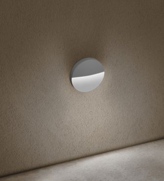 Century Italia Paseo - buiten wandverlichting - Ø 11 x 2,5 cm - 4W LED incl. - IP54 - grijs