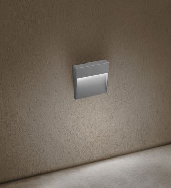 Century Italia Paseo - buiten wandverlichting - 10,5 x 10,5 x 2,4 cm - 4W LED incl. - IP54 - grijs