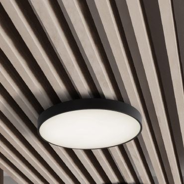 Nova Luce Perfect Profile - plafondlamp op afstandsbediening (incl.) - Ø 100 x 10 cm - 120W dimbare LED incl. - 2700K-6000K - zwart