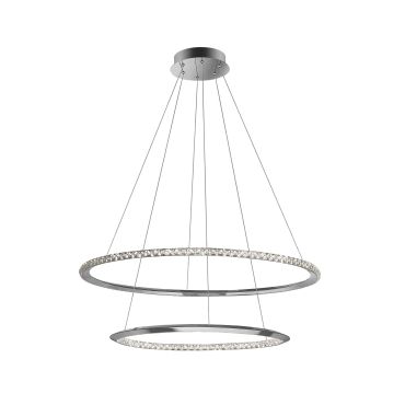 Nova Luce Netuno - hanglamp - Ø 80 x 120 cm - 50W dimbare LED incl. - chroom