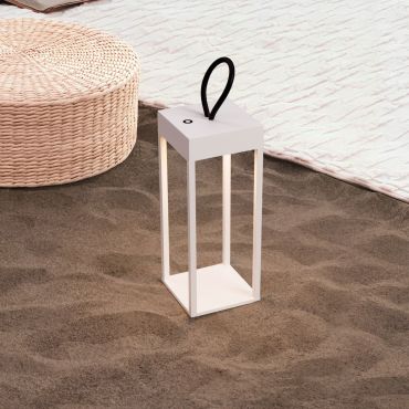Nova Luce Lucia - oplaadbare tafellamp - 12 x 30 x 12 cm - 4W LED incl. -  IP54 - zandwit
