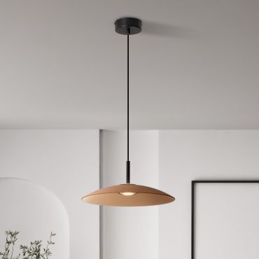 Nova Luce Polifemo - hanglamp - Ø 40 x 140 cm - 12W LED incl. - mocabruin glas en zandzwart