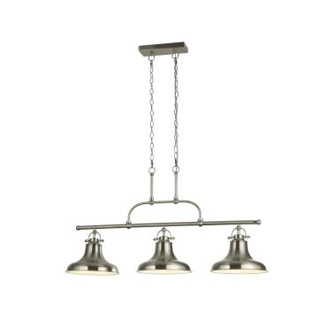 Searchlight Dallas - hanglamp - 95 x 25 x 150 cm - satijn zilver