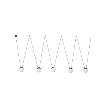 Faro Mine - hanglamp 5L - donkergrijs - kunststof