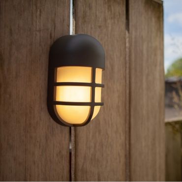 Lutec Bullo - buiten wandverlichting - 10,2 x 8,6 x 19,3 cm - 14,5W LED incl. - IP54 - donkergrijs