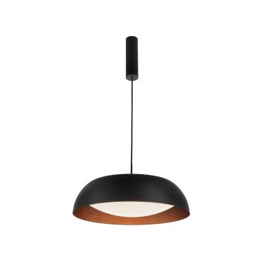 Nova Luce Landon - hanglamp - Ø 60 x 170 cm - 40W dimbare LED incl. - zwart en koper