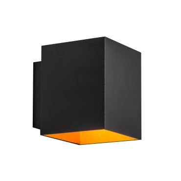 Zuma Line Sola WL Square Next - wandverlichting - 10 x 8,3 x 10,2 cm - zwart en goud