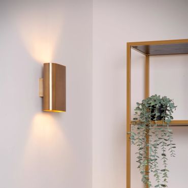 Lucide Ovalis - wandverlichting - 16 x 8,5 x 20 cm - mat goud