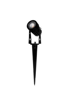Nova Luce Calix – grondspot op piek - Ø 4 x 22,5 cm - 3W LED incl. - IP65 - zandzwart