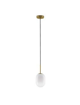 Nova Luce Chrysi - hanglamp - Ø 12 x 120 cm - messing goud en wit